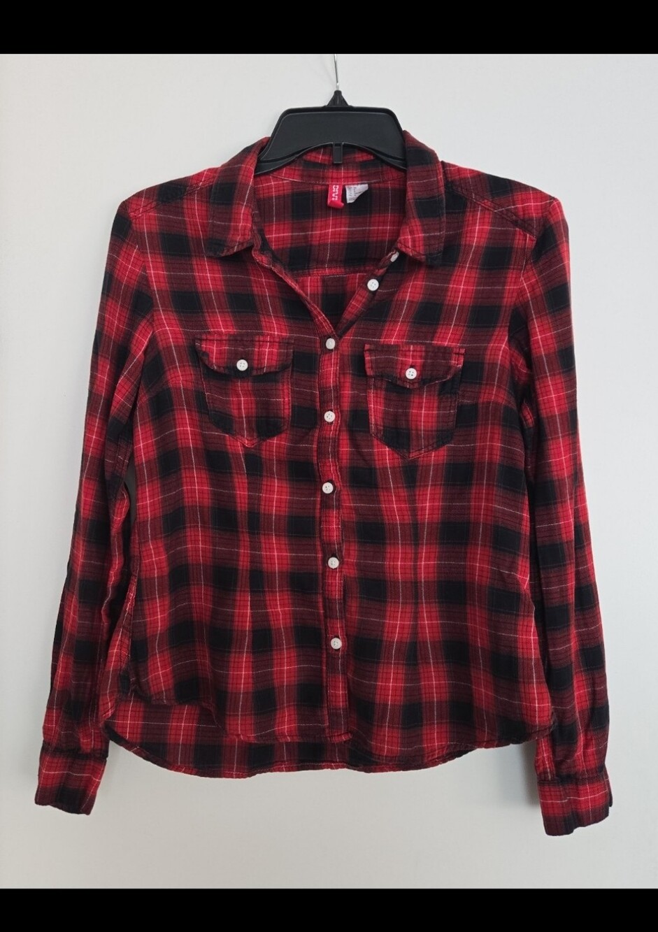 H&M Red and Black Plaid Shirt
